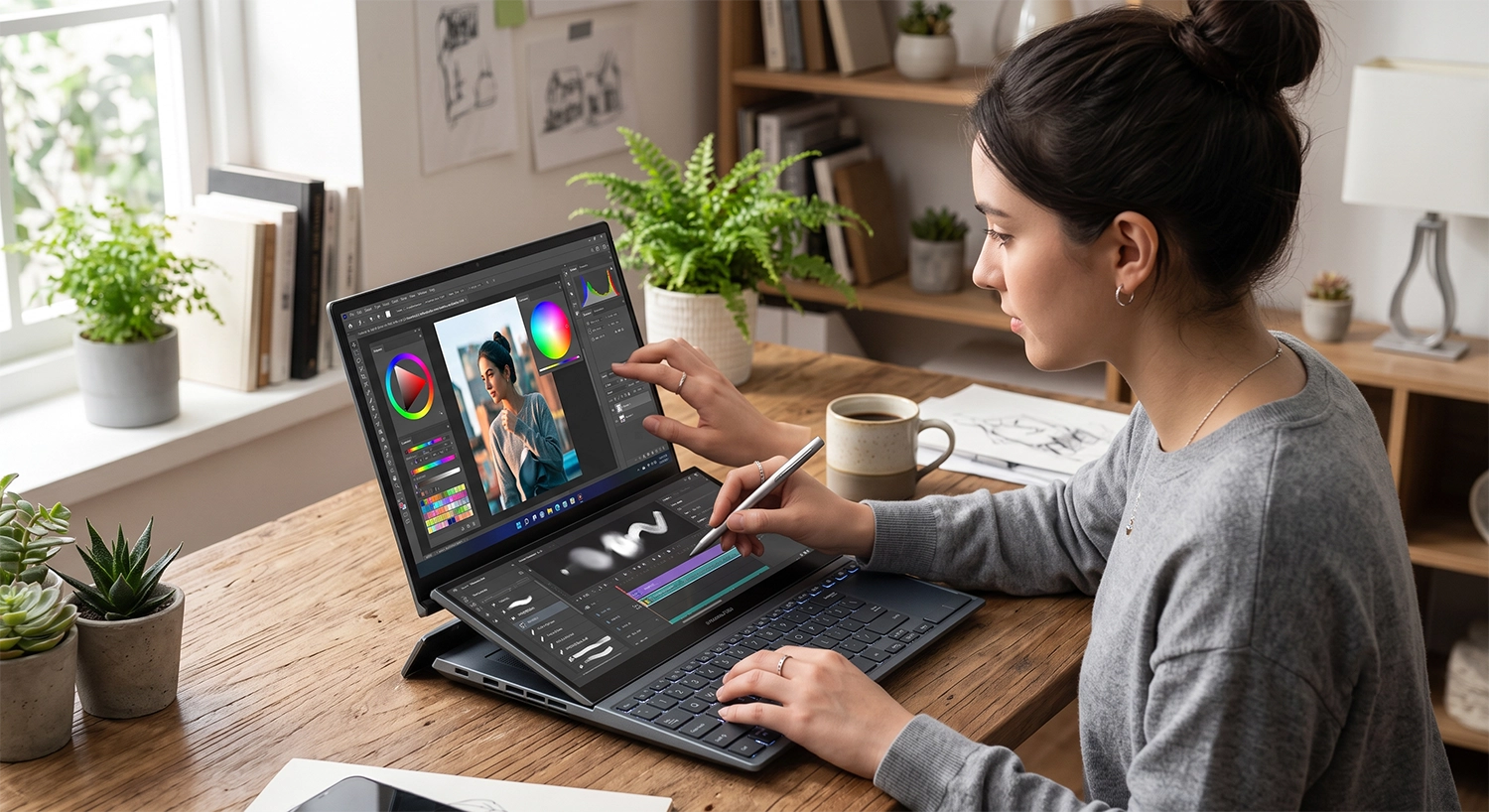 Asus Zenbook DUO 2026 con doble pantalla táctil OLED y chasis de Ceraluminum