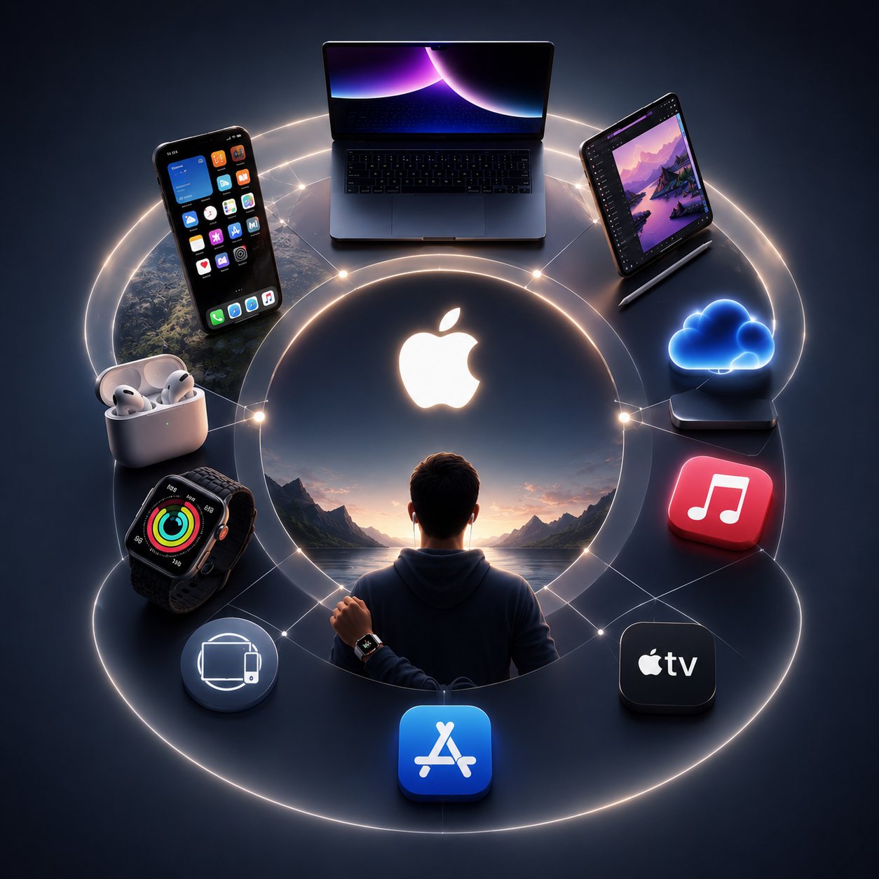 Ecosistema Apple 2026: iPhone, Mac, iPad, Apple Watch y AirPods conectados