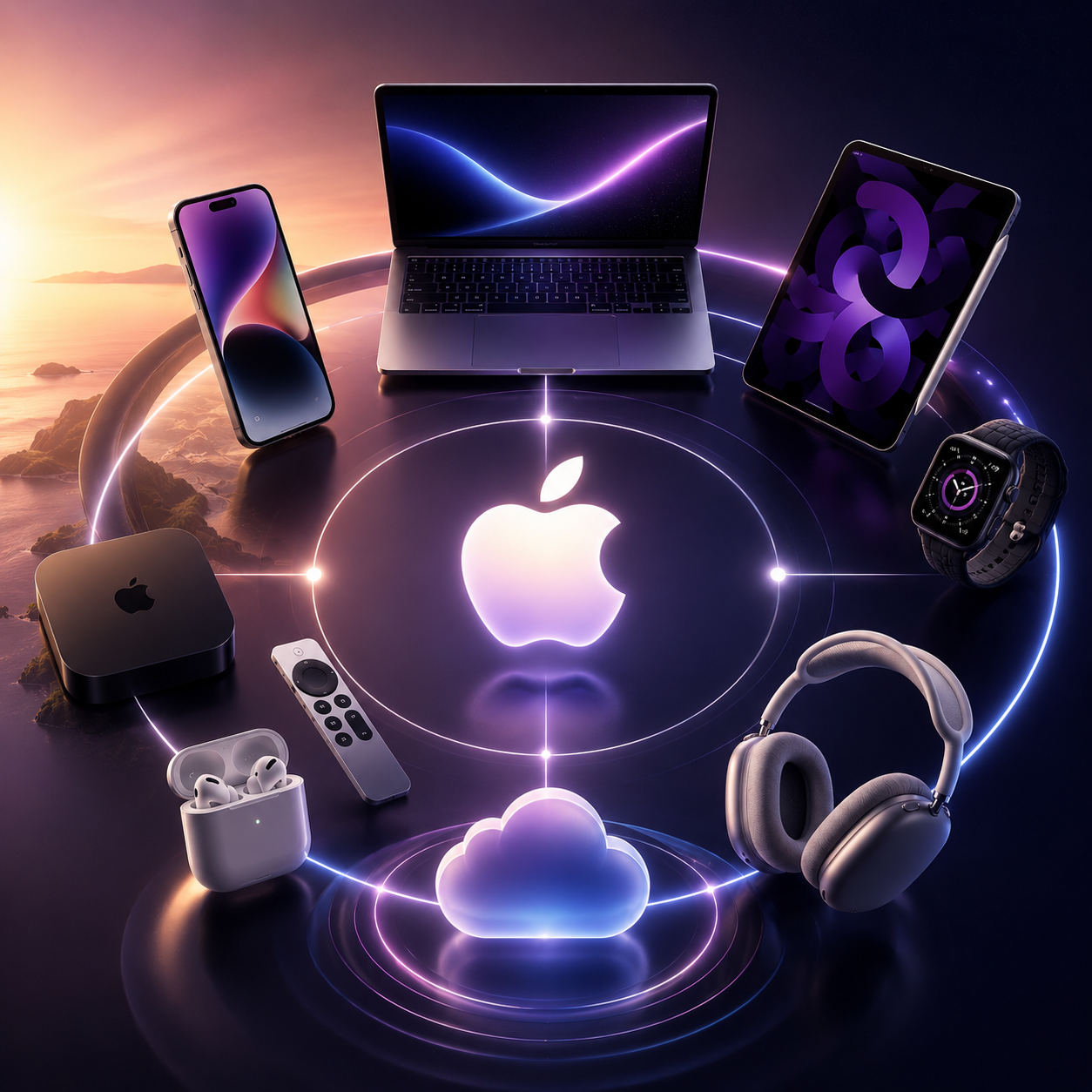 Ecosistema Apple 2026: iPhone, Mac, iPad, Apple Watch y AirPods conectados