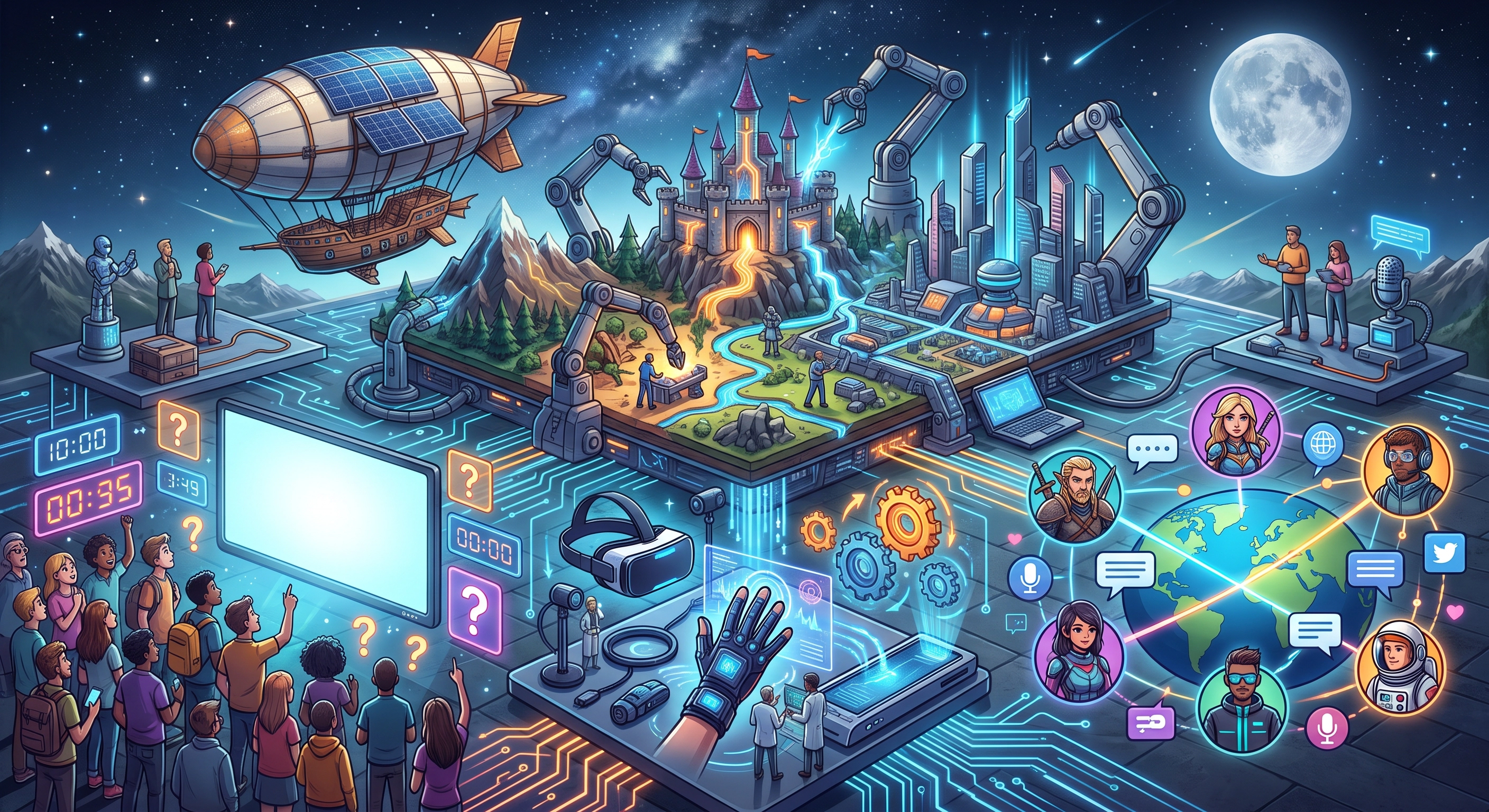 Mundos de videojuego conectados entre consolas, PC y comunidades que comentan cada lanzamiento